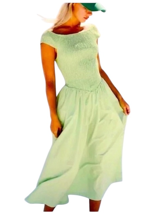 Free People Dresses & Skirts - Free People Ceci Smocked Midi Dress Mint Green S Boho
